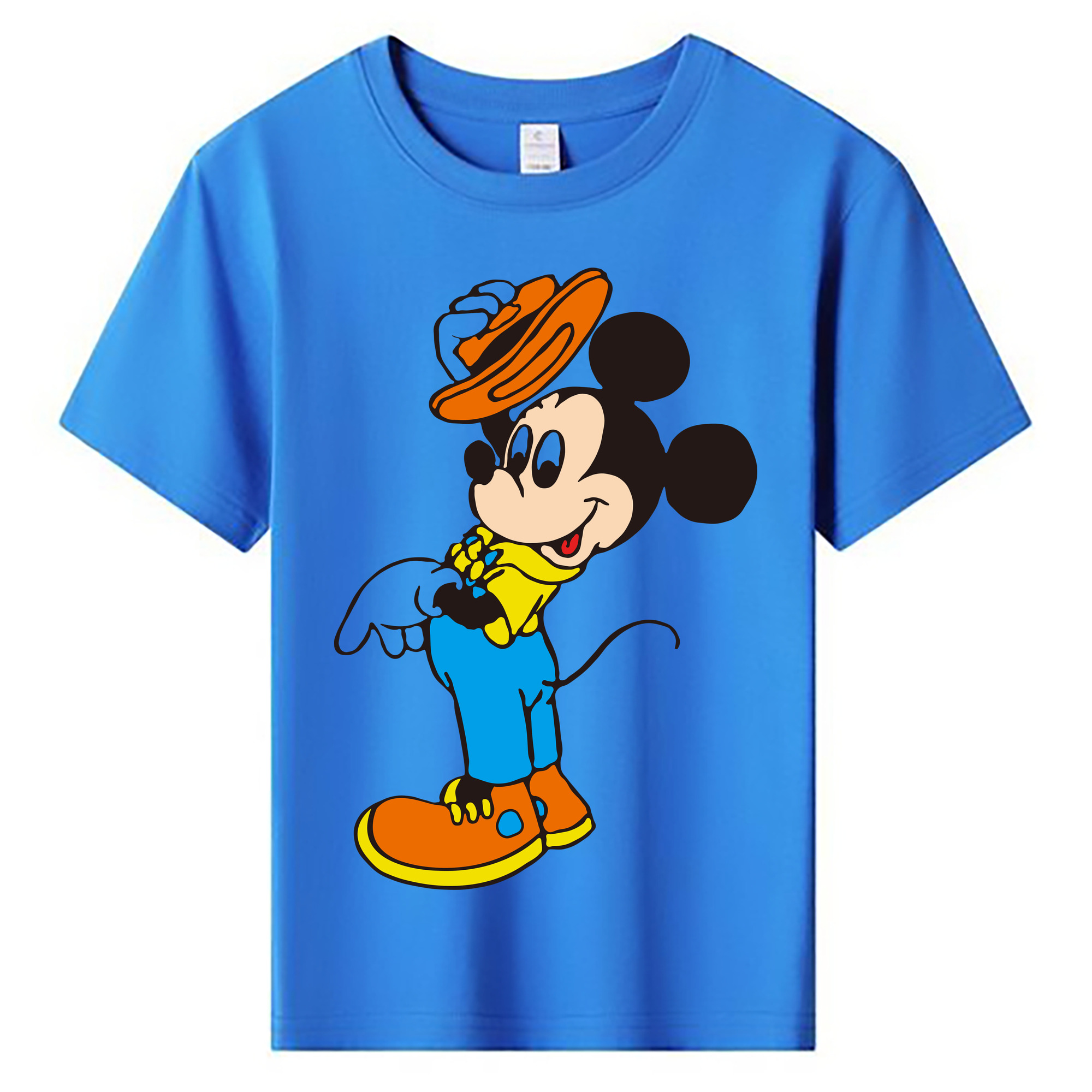 ミッキーマウス Mickey Mouse 綿100％キッズTシャツ（フロントプリント）